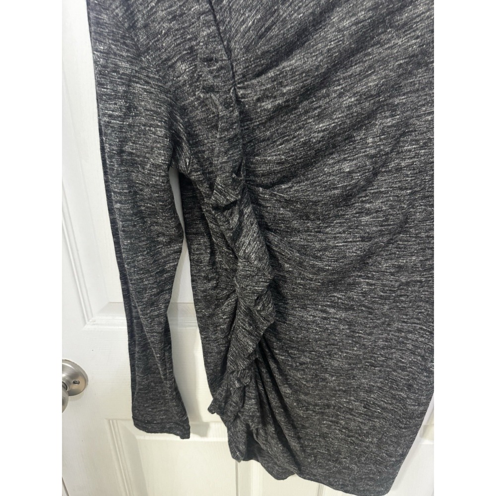 Isabel Marant Etoile Gray Malange jersey Ruffled Long Sleeve Top Malo Womens 38 - Picture 2 of 11